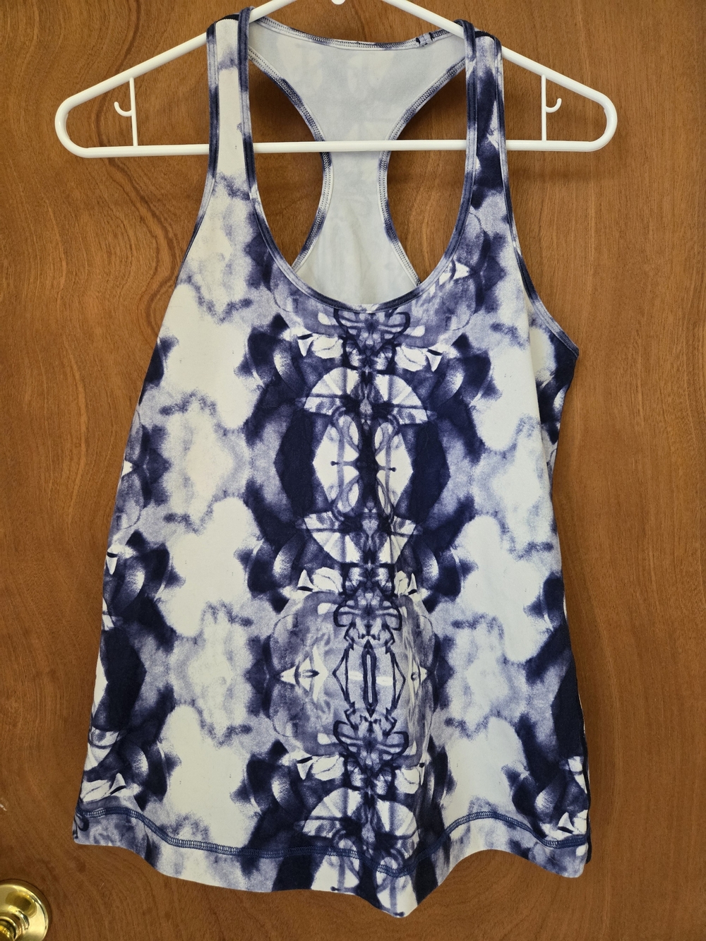 Lululemon Cool Racerback Tank Navy Tie Dye Print Size M